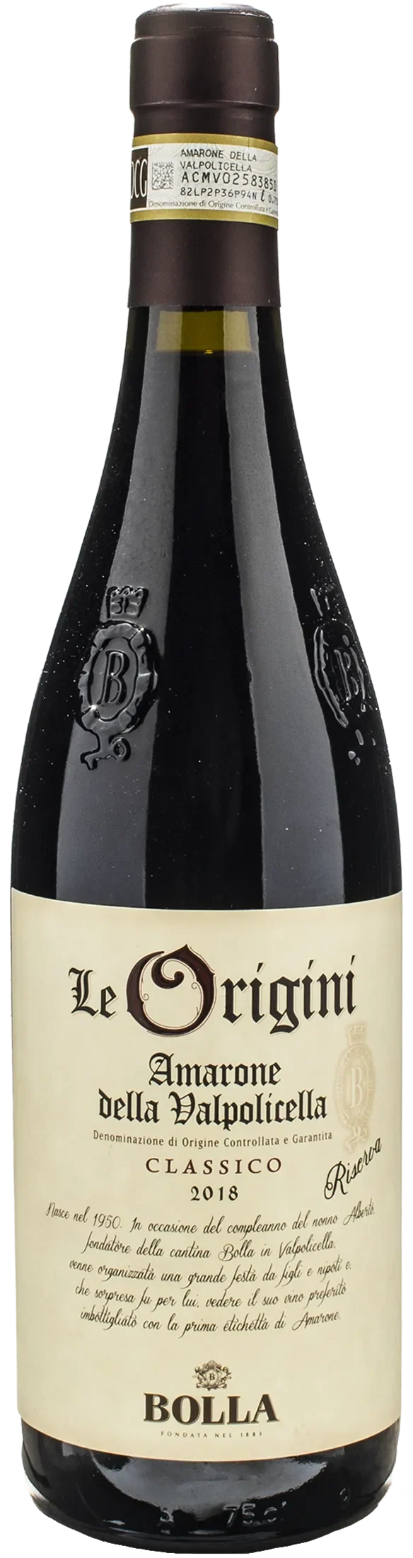 Bolla Amarone della Valpolicella Classico Le Origini Riserva 2018