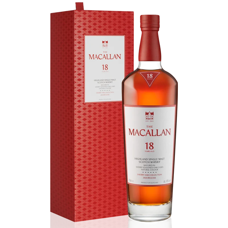 The Macallan Sherry Oak Cask 18 Year Old Single Malt Scotch Whisky, Release 2026