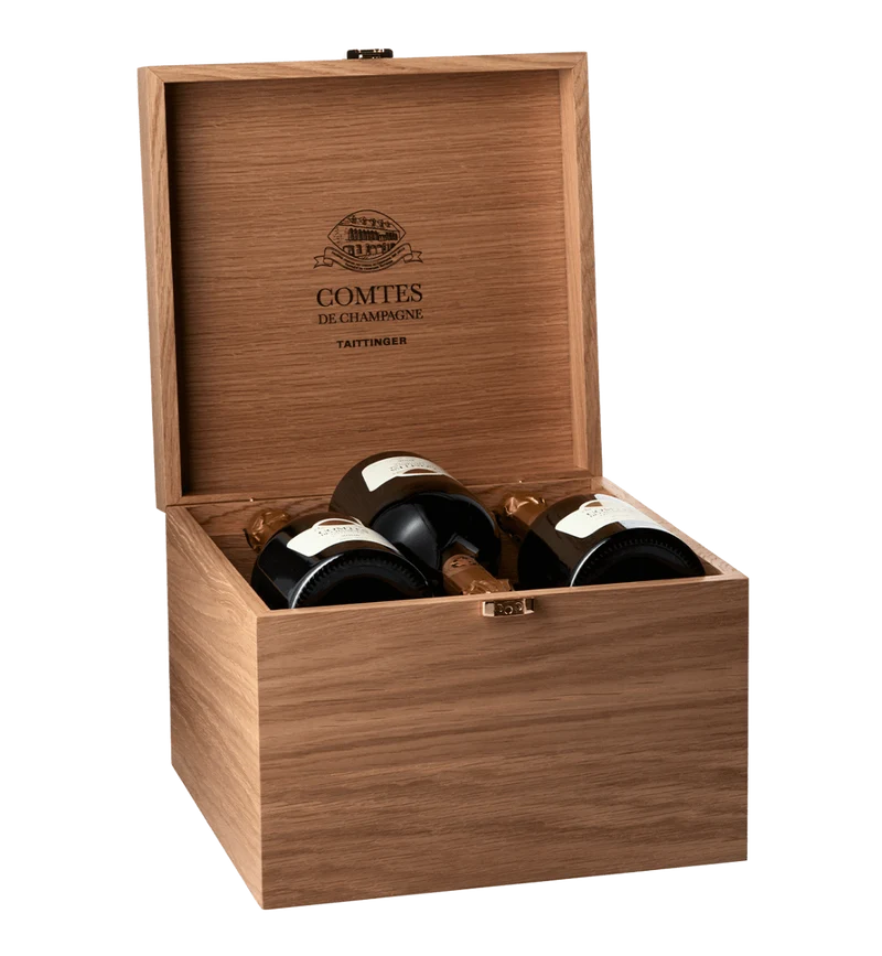 6 flasker Taittinger Comtes de Champagne 2006 i original trækasse