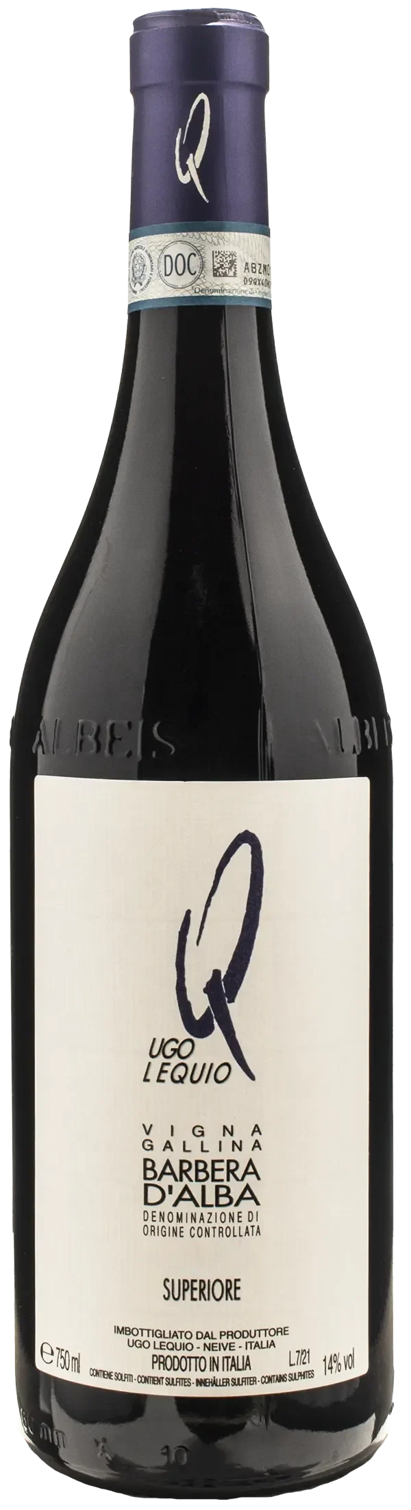 Ugo Lequio Barbera d'Alba Superiore Vigna Gallina 2019